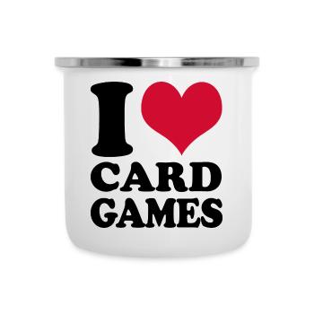 I Love Card Games - Camper Mug - white - Front