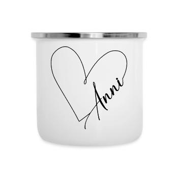 Anni Name Herzlinie - Emaille-Tasse - Weiß - Vorne