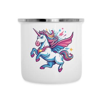 Licorne super-héros superpouvoirs bande dessinée surnaturelle - Tasse émaillée - blanc - Devant