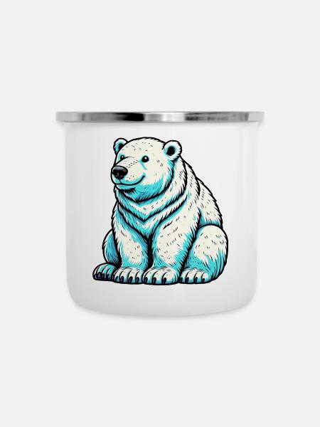 Eisbär - Emaille-Tasse - Weiß