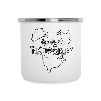 Chaton fantômes d’Halloween - Tasse émaillée - blanc - Devant