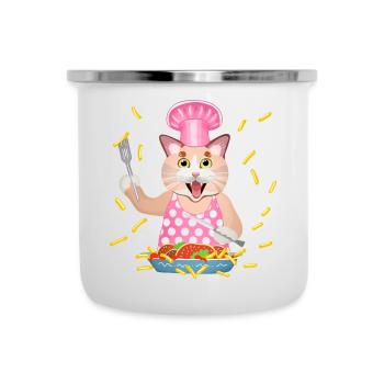 greedy cat - Camper Mug - white - Front