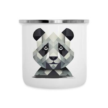Gentle Power: Panda in Geometric Art - Camper Mug - white - Front