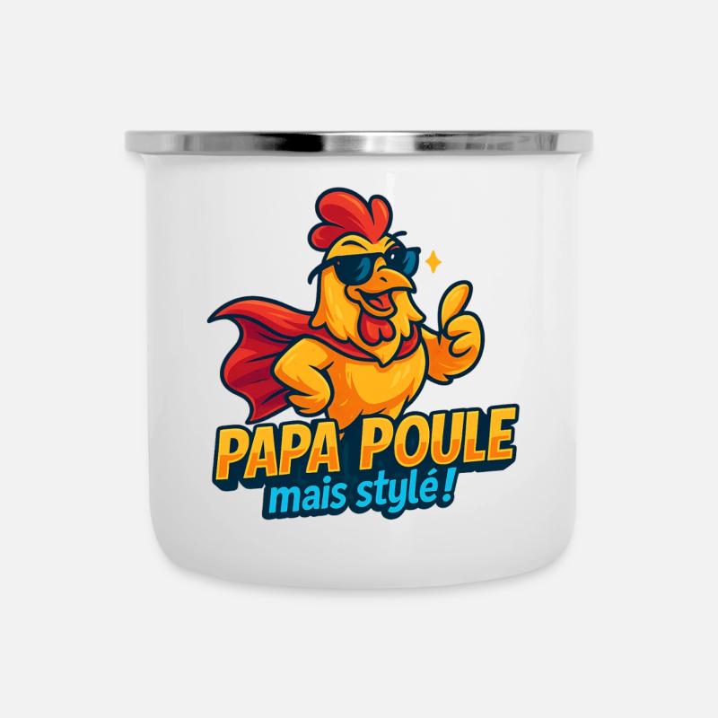 Chicken Style Mode Chic - Emaille-Tasse - Weiß