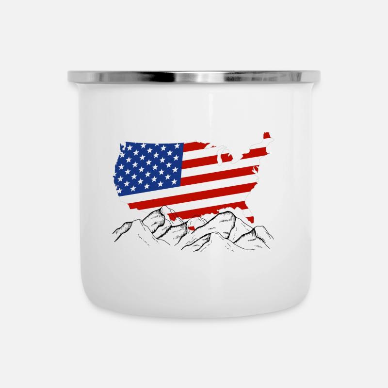 Unisex Premium T-shirt - Emaille-Tasse - Weiß