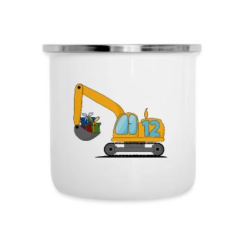 Excavator children 12th birthday - Camper Mug - white - Front