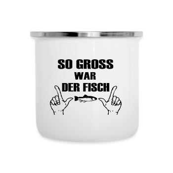 Angeln - Emaille-Tasse - Weiß - Vorne