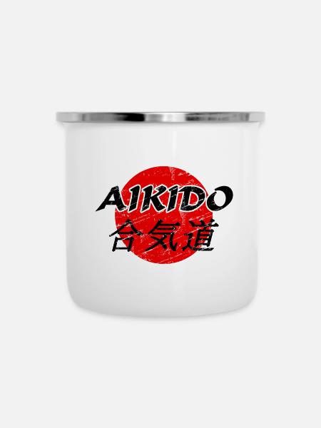 Aikido - Emaille-Tasse - Weiß