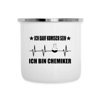 Chemie - Emaille-Tasse - Weiß - Vorne