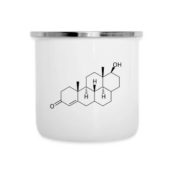 Formule structurelle de testostérone | Fitness, Gym, Protéines - Tasse émaillée - blanc - Devant