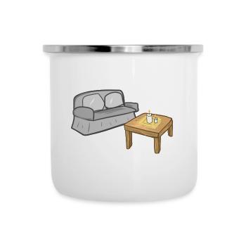 Wohnen Symbol Tisch Sofa Wohnzimmer - Emaille-Tasse - Weiß - Vorne