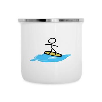 Baignade Surf Plage Été - Tasse émaillée - blanc - Devant