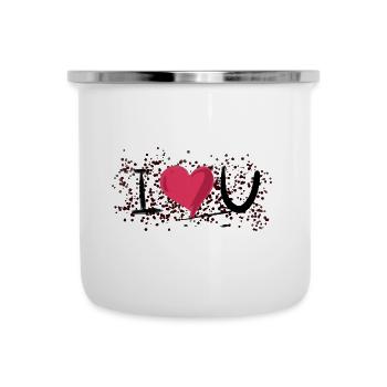 Dot pattern I love you heart - Camper Mug - white - Front