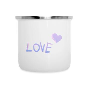 Mot d’amour Cœur Violet - Tasse émaillée - blanc - Devant