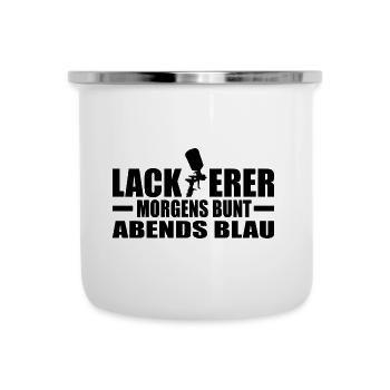 Lackierer - Emaille-Tasse - Weiß - Vorne