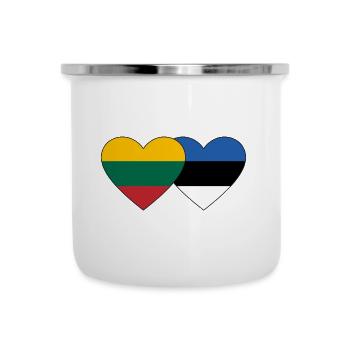 Lituanie Estonie Flag Heart - Tasse émaillée - blanc - Devant