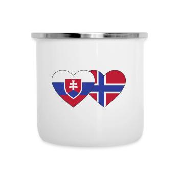 Slowakei Norwegen Flagge Herz - Emaille-Tasse - Weiß - Vorne