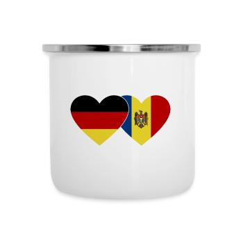 Deutschland Moldau Flagge Herz - Emaille-Tasse - Weiß - Vorne
