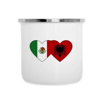 Mexico Albania Flag Heart - Camper Mug - white - Front