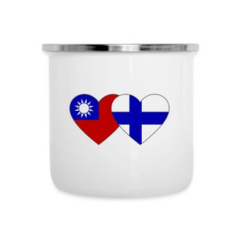 Taiwan Finnland Flagge Herz - Emaille-Tasse - Weiß - Vorne