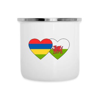 Mauritius Wales Flag Heart - Camper Mug - white - Front