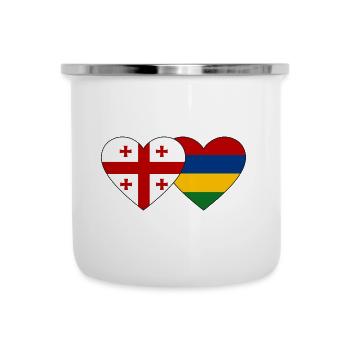 Georgia Mauritius Flag Heart - Camper Mug - white - Front