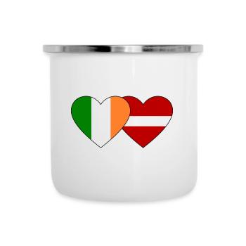 Ireland Latvia Flag Heart - Camper Mug - white - Front