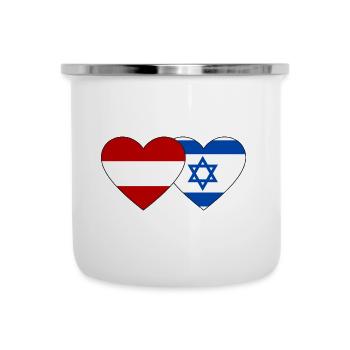 Autriche Israël Flag Heart - Tasse émaillée - blanc - Devant