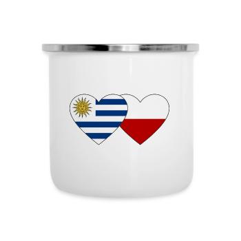 Uruguay Polen Herz Flagge - Emaille-Tasse - Weiß - Vorne