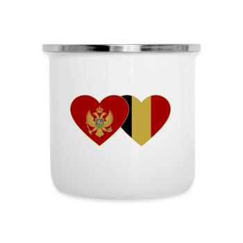 Montenegro Belgien Flagge - Emaille-Tasse - Weiß - Vorne