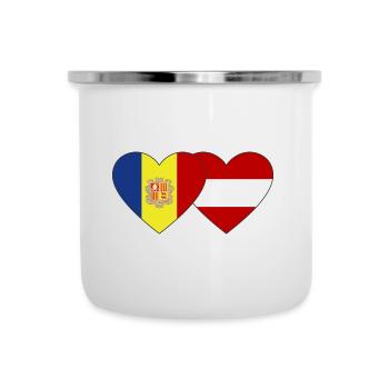 Andorre Autriche Flag Coeur - Tasse émaillée - blanc - Devant