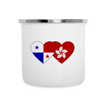 Panama Hong Kong Flagge - Emaille-Tasse - Weiß - Vorne