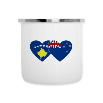 Drapeau de la Nouvelle-Zélande du Kosovo - Tasse émaillée - blanc - Devant