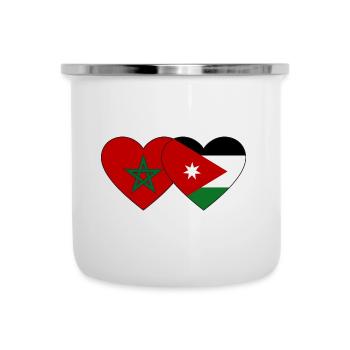 Morocco Jordan Flag Heart - Camper Mug - white - Front