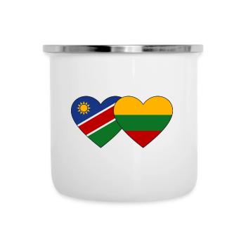 Namibia Lithuania Flag Heart - Camper Mug - white - Front