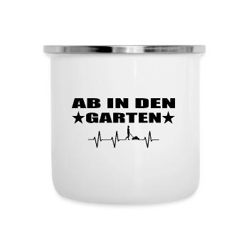 Garten - Emaille-Tasse - Weiß - Vorne