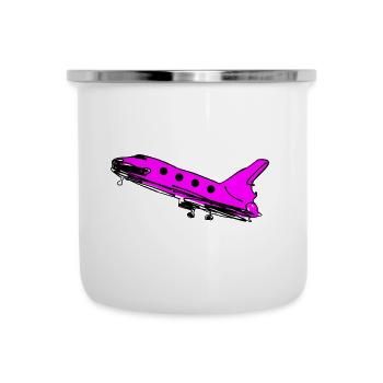 fusée rose voyage voyage fly fusée - Tasse émaillée - blanc - Devant