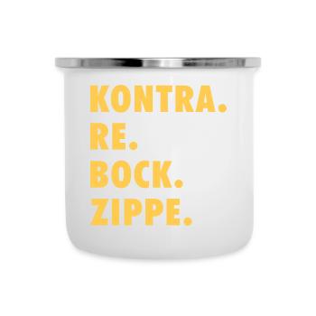 SKAT – KONTRA, RE, BOCK Kartenspiel Trumpf Bube v - Emaille-Tasse - Weiß - Vorne