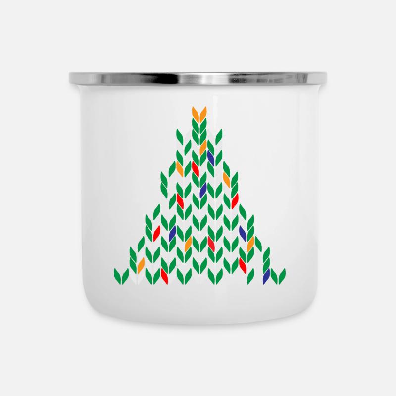 Weihnachtsbaum frei - Emaille-Tasse - Weiß