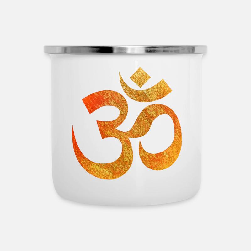 OM gold orange - Camper Mug - white