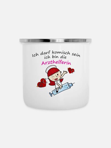 arzthelferin - Emaille-Tasse - Weiß
