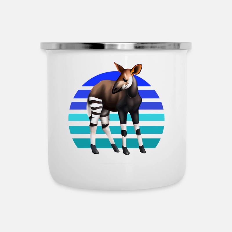 Süßes Okapi - Emaille-Tasse - Weiß