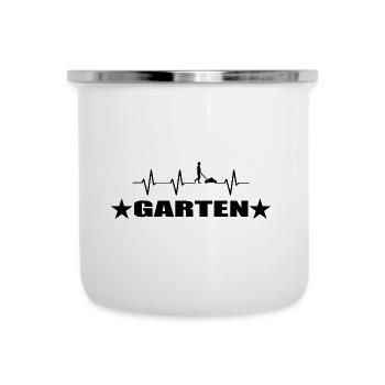 Garten - Emaille-Tasse - Weiß - Vorne