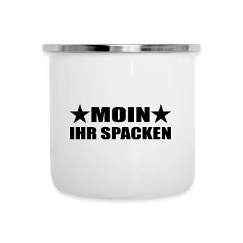 Moin - Emaille-Tasse - Weiß - Vorne