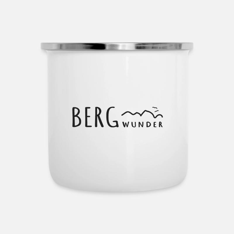 Berg Wunder - Emaille-Tasse - Weiß