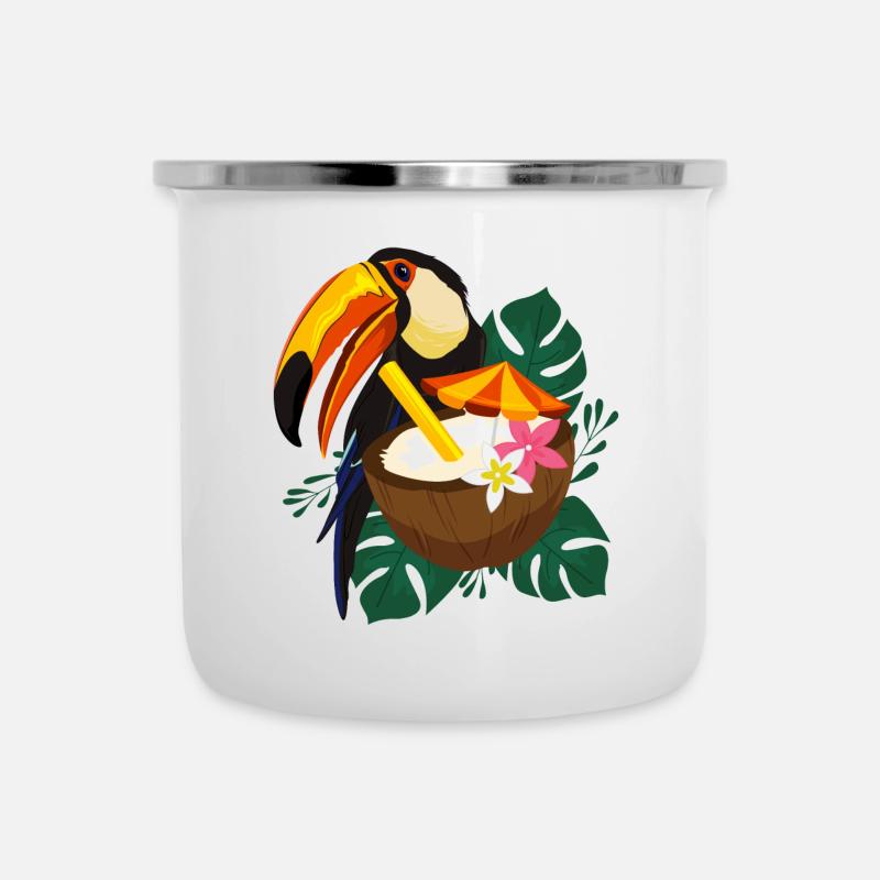 Toucan summer with sun - Camper Mug - white