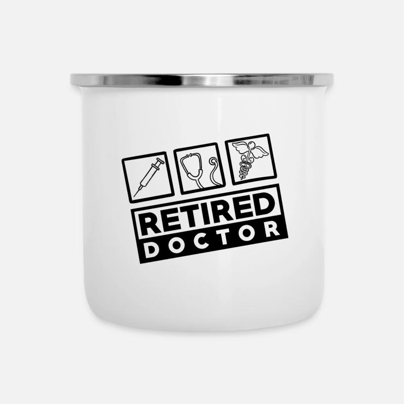 Médecin et infirmier - à la retraite - Tasse émaillée - blanc