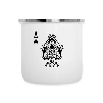 As de pique carte à jouer - Tasse émaillée - blanc - Devant