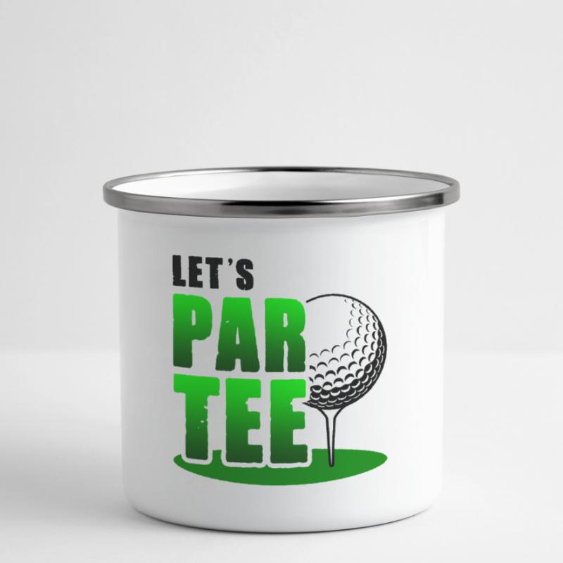 Let's Par Tee Golf Player Golfing Golf Course Golf Emaille-Tasse