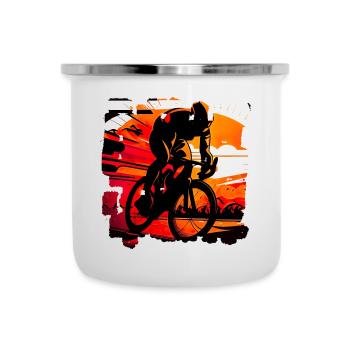Il existe différents types de courses cyclistes - Tasse émaillée - blanc - Devant